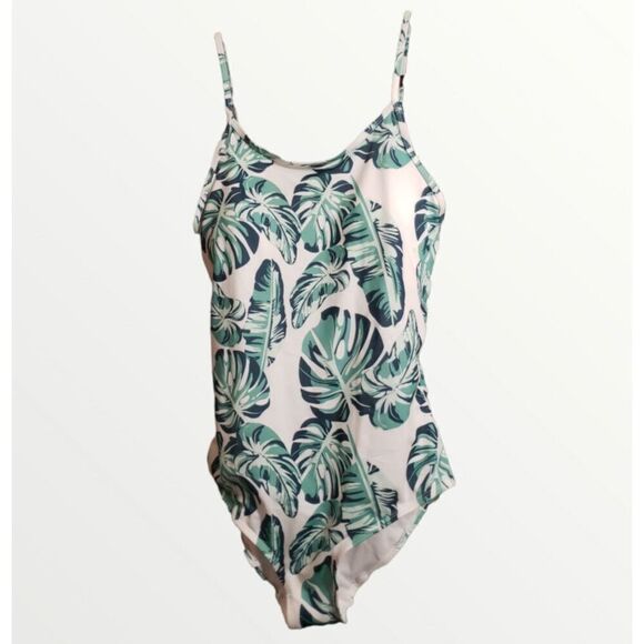 CRANE One piece Swimsuit with Tummy Control Palm Tree Leaf Print. NWOT - Picture 2 of 7